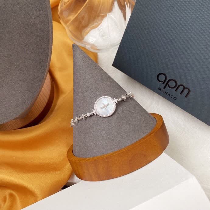 APM Monaco Silver Bracelet with Diamond Accents